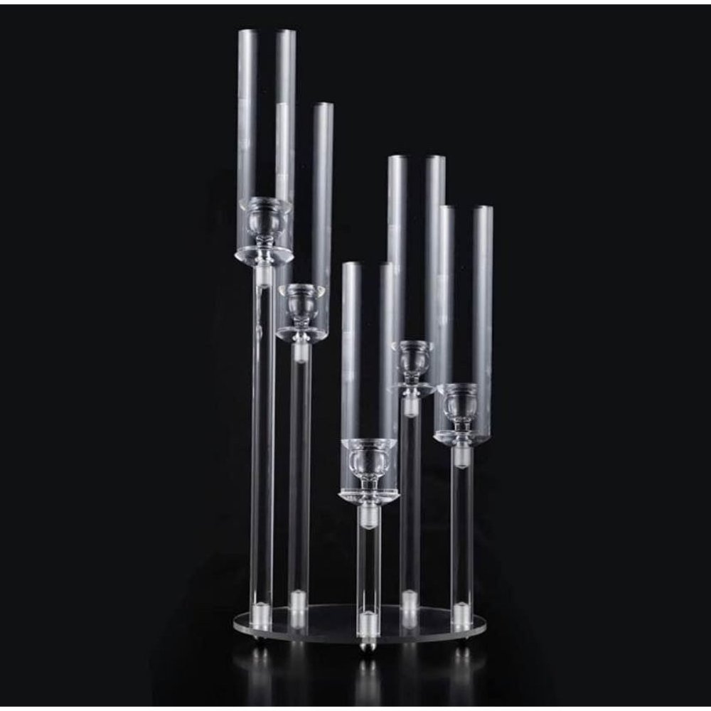 Two Clear Candelabra Wedding Table Candle Centerpieces 5 Arms Acrylic ~ New